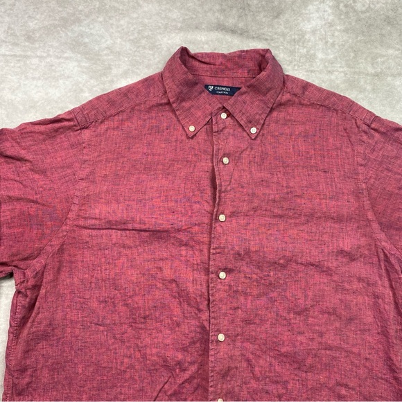 Cremieux Collection Linen Shirt Mens XL Red Lightweight Summer Button Down Shirt - Picture 2 of 16